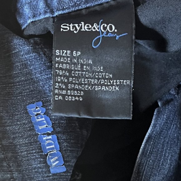 Vintage Women's Style & Co. Wide Leg Blue Denim Jeans, Size 6P - Picture 9 of 13